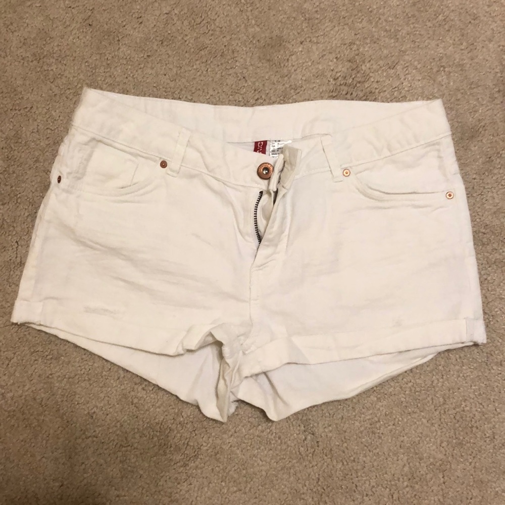 White Jean Shorts